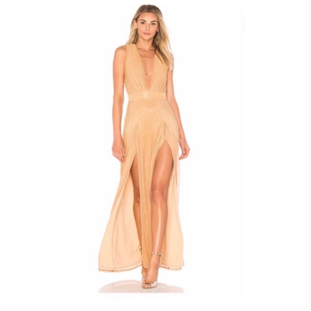 Lovers + Friends Naomi Dress In Rose Gold Size 2, Excellent Condition!